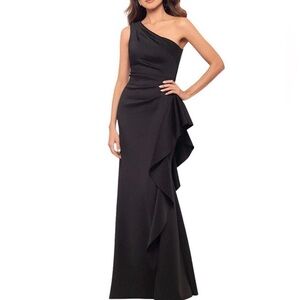 Xscape Black One Shoulder Dress 14